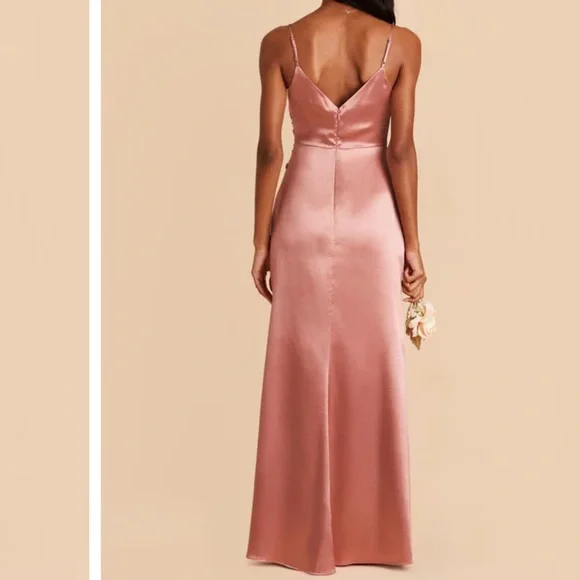 BIRDY GREY Catherine Dress Shiny Satin Desert Rose Size Large - Picture 4 of 9